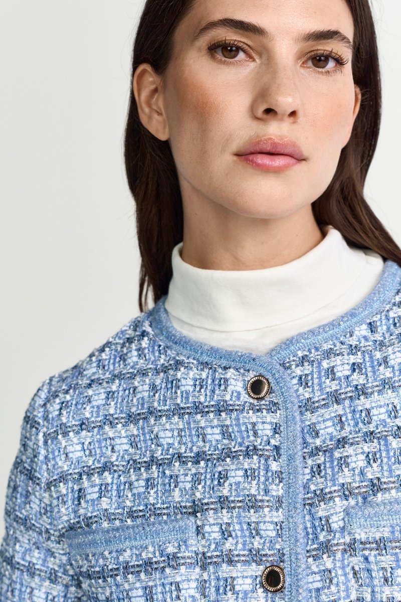 Cremefarbene Bouclé-Jacke-Rich & Royal