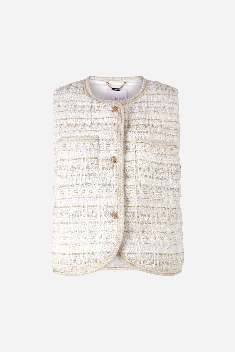 Cremefarbene Bouclé-Weste-Rich & Royal