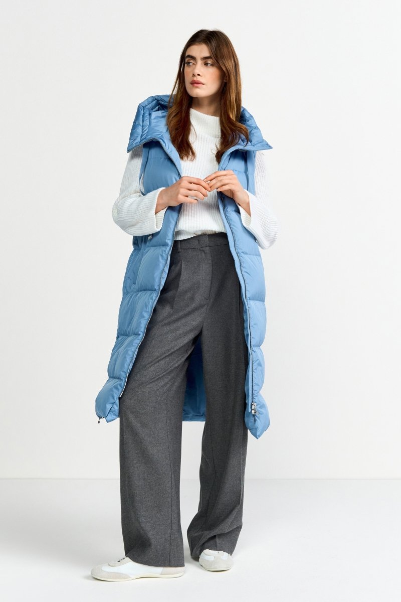 Lange Steppweste mit Kapuze-Rich & Royal