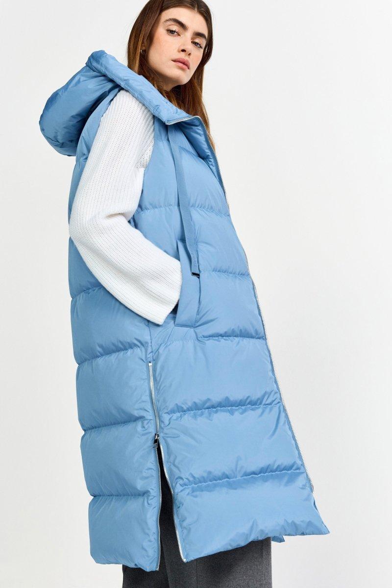 Lange Steppweste mit Kapuze-Rich & Royal