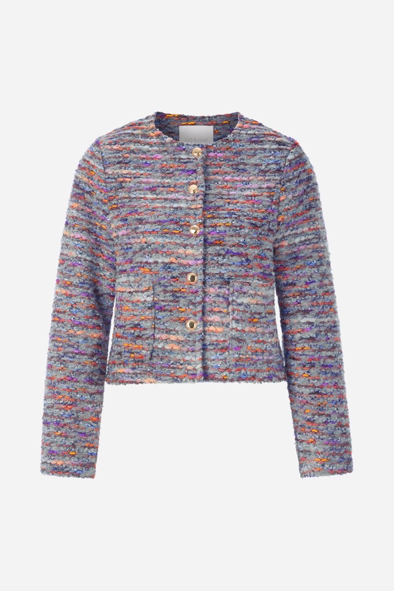 Bunte Bouclé-Jacke-Rich & Royal