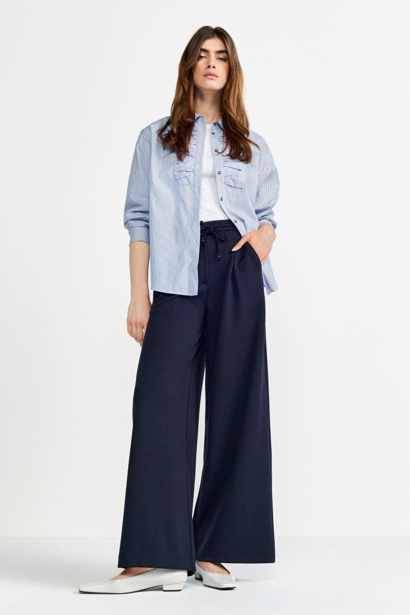 Dunkelblaue Stoffhose mit Tunnelzug-Rich & Royal