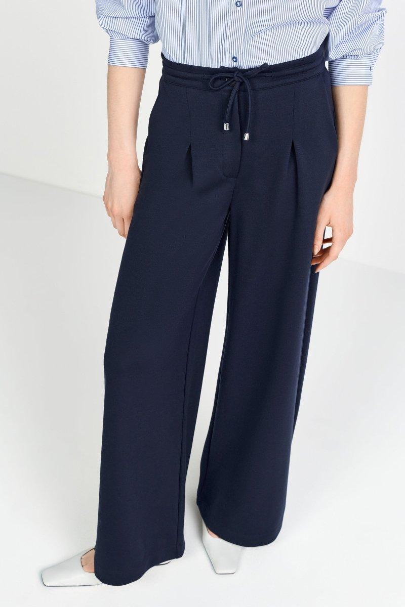 Dunkelblaue Stoffhose mit Tunnelzug-Rich & Royal