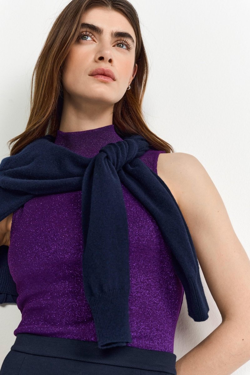 Rib-Top mit Glitzereffekt-Rich & Royal