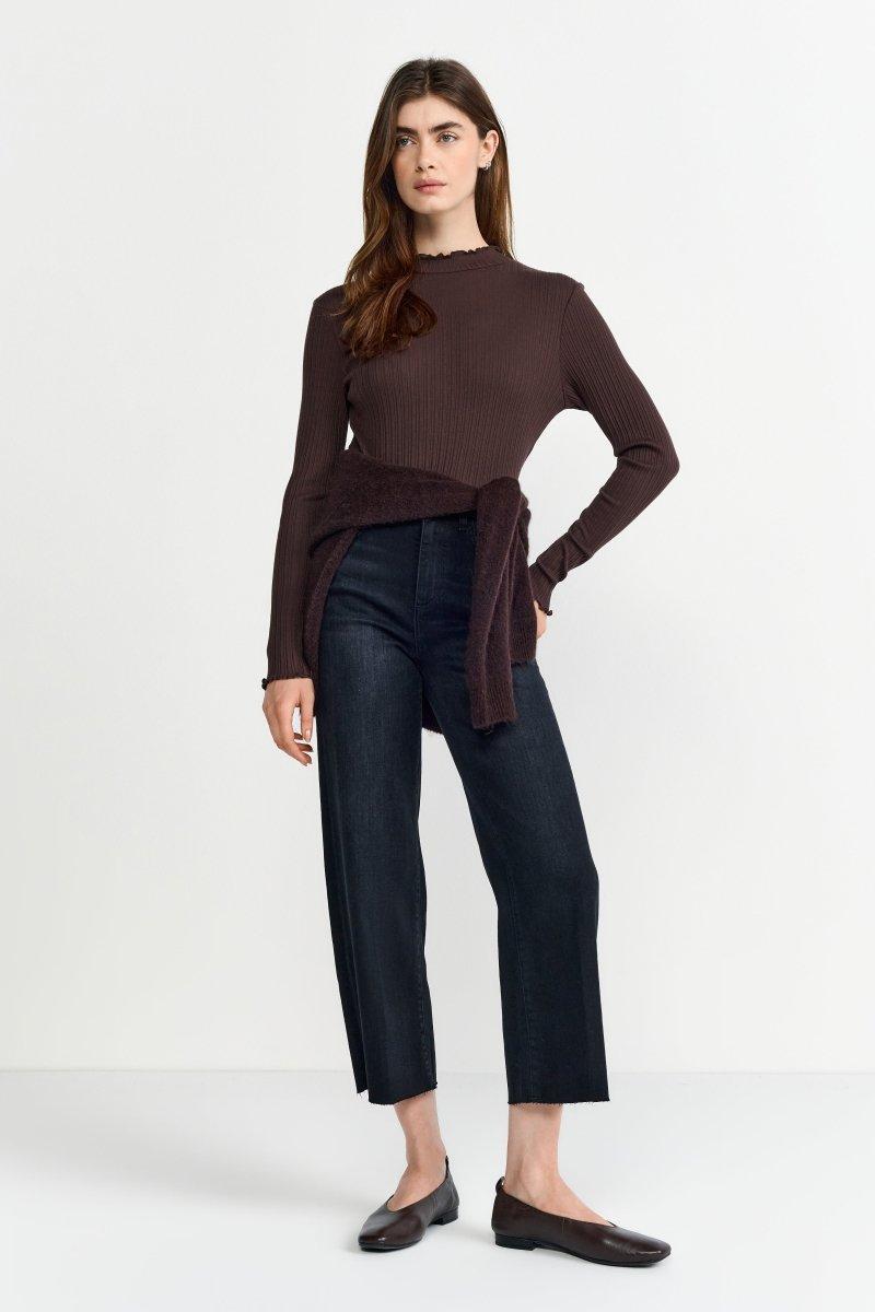 Longsleeve aus Rippstrick-Rich & Royal