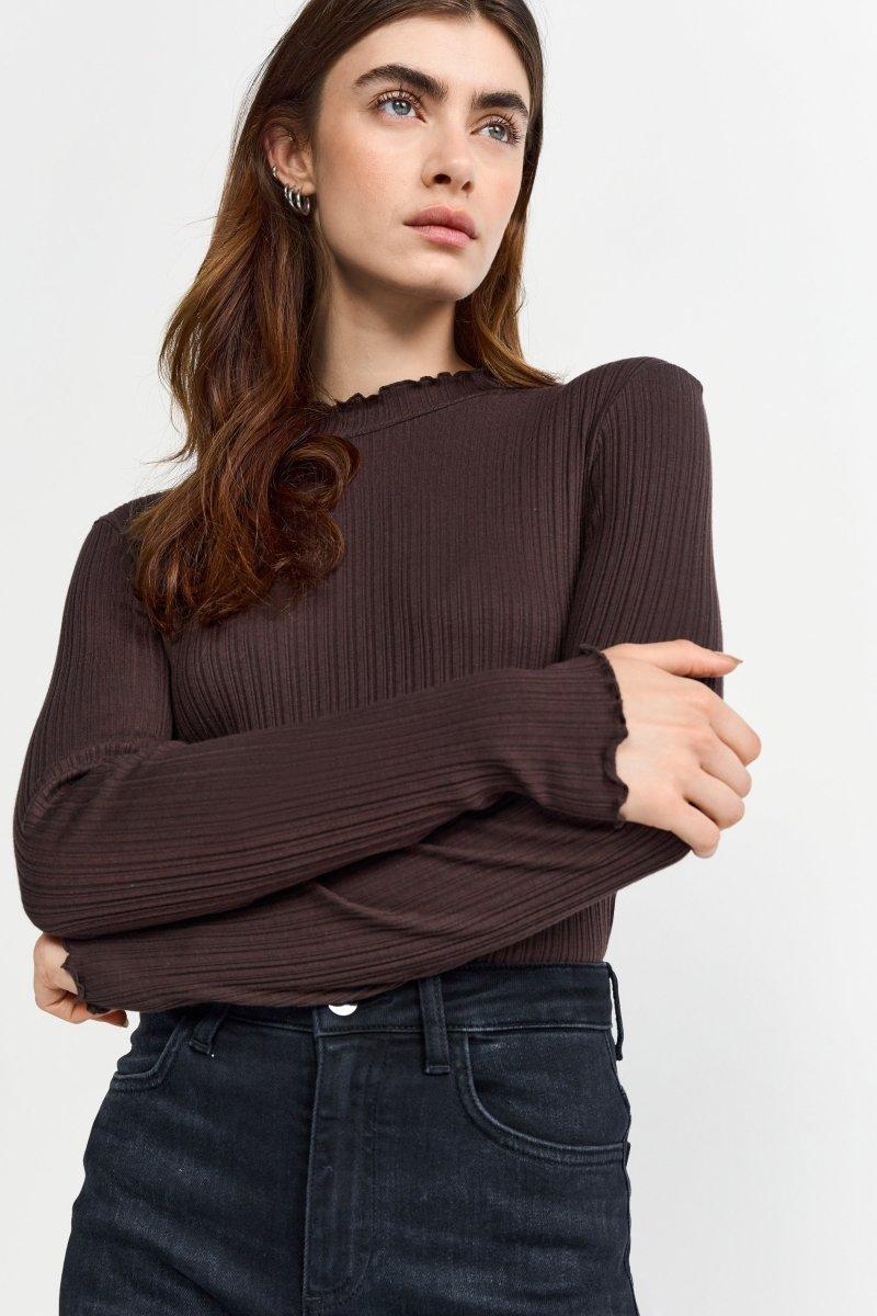 Longsleeve aus Rippstrick-Rich & Royal