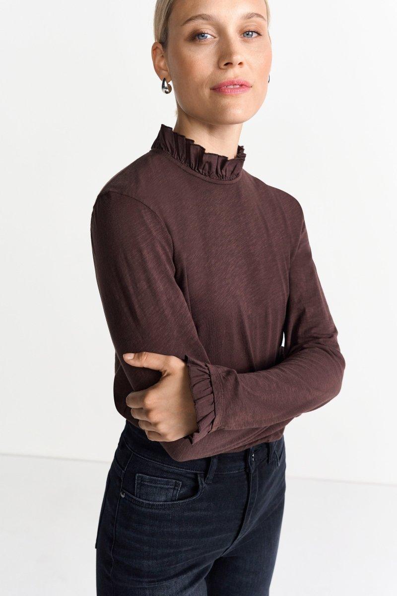 Longsleeve mit Rüschenkragen-Rich & Royal