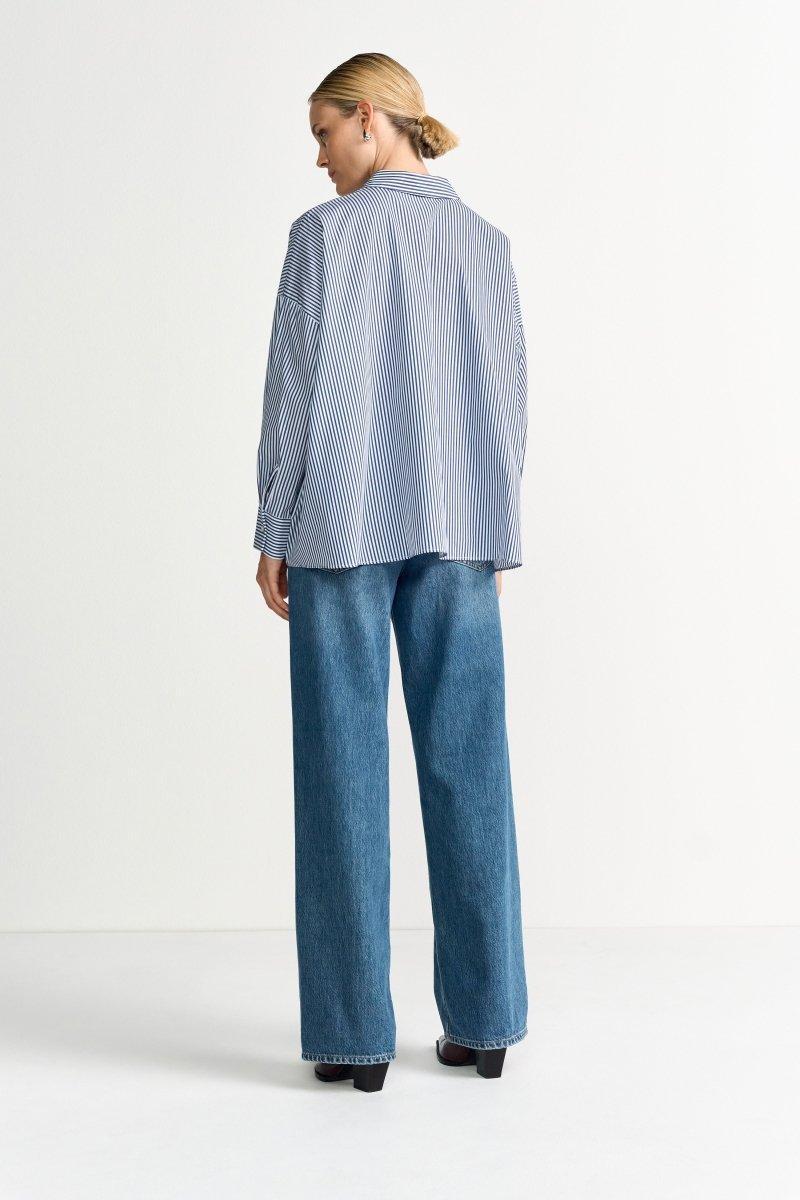 Gestreifte Oversize-Hemdbluse-Rich & Royal