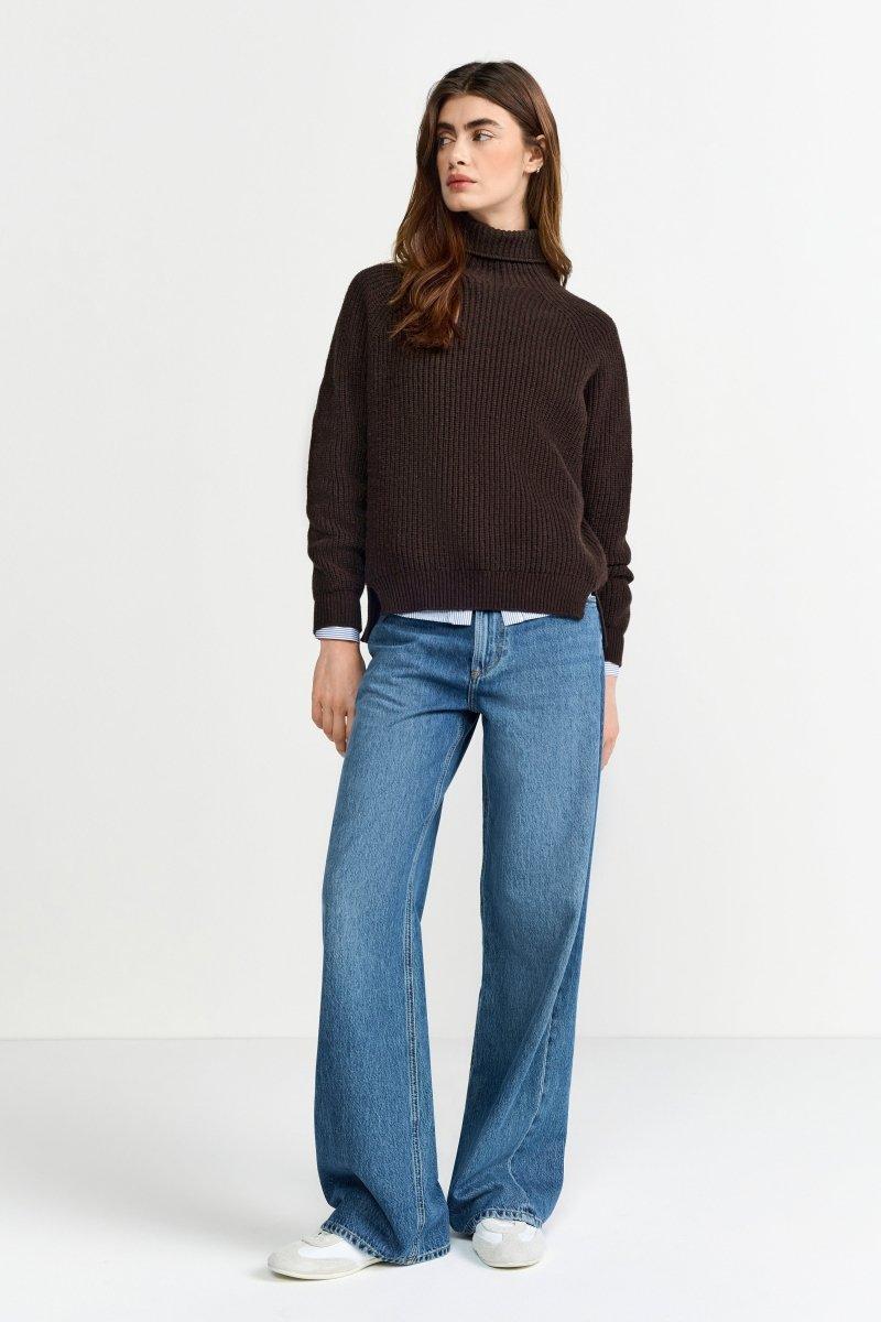 Grobstrickpullover mit Rollkragen-Rich & Royal