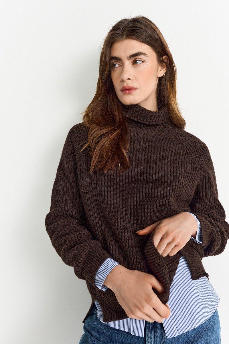 Grobstrickpullover mit Rollkragen-Rich & Royal