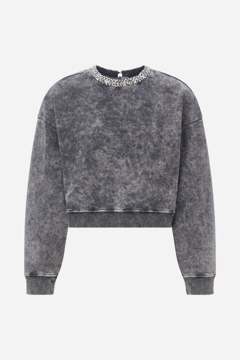 Sweatshirt mit Kristallkragen-Rich & Royal