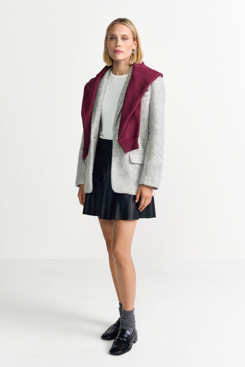 A-Linien-Minirock in Lederoptik-Rich & Royal