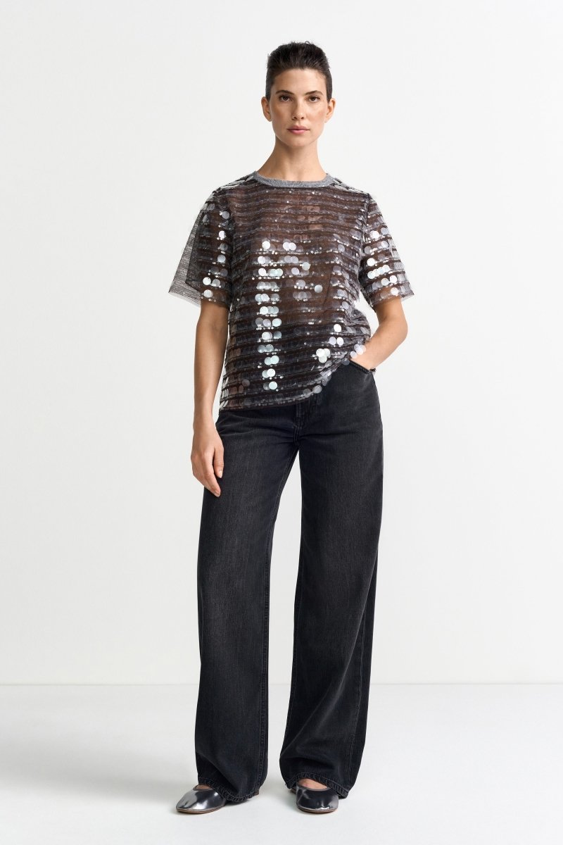 T-Shirt mit Pailletten-Rich & Royal