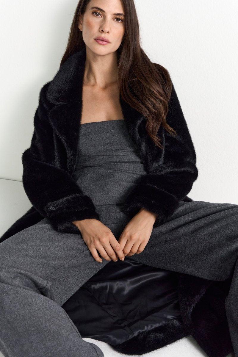 Schwarzer Oversized-Mantel-Rich & Royal