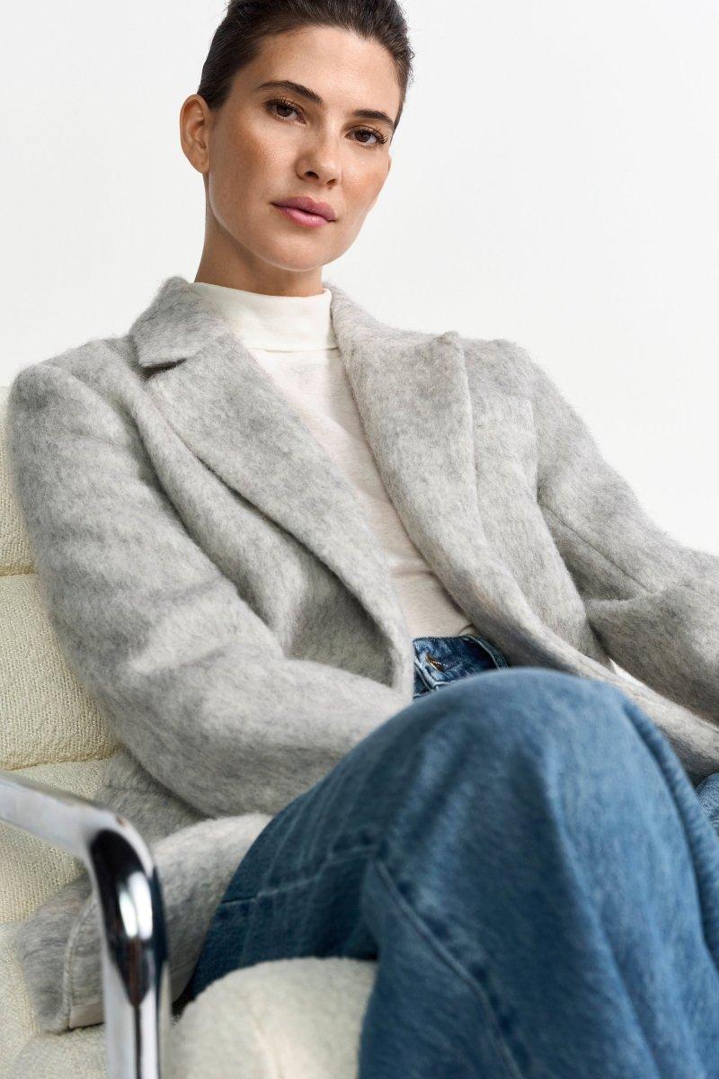 Hellgrauer Wollblazer-Rich & Royal