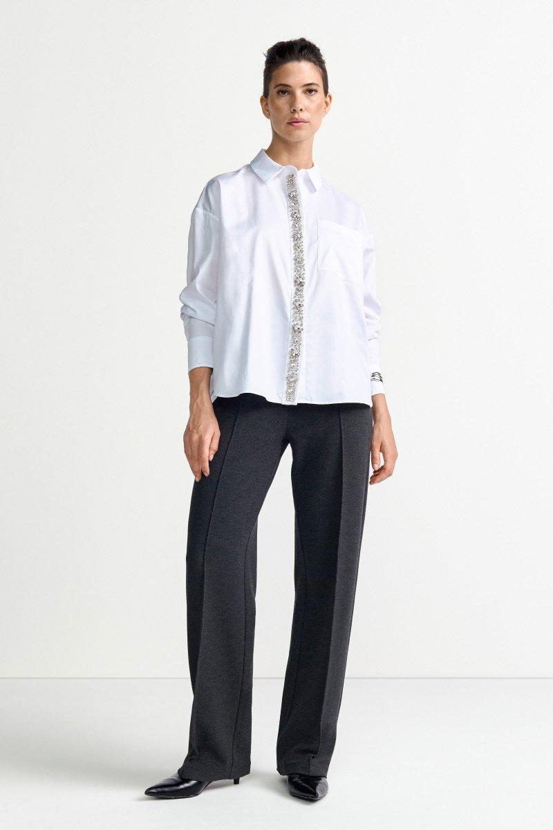 Schwarze Stoffhose mit Paspelnaht-Rich & Royal