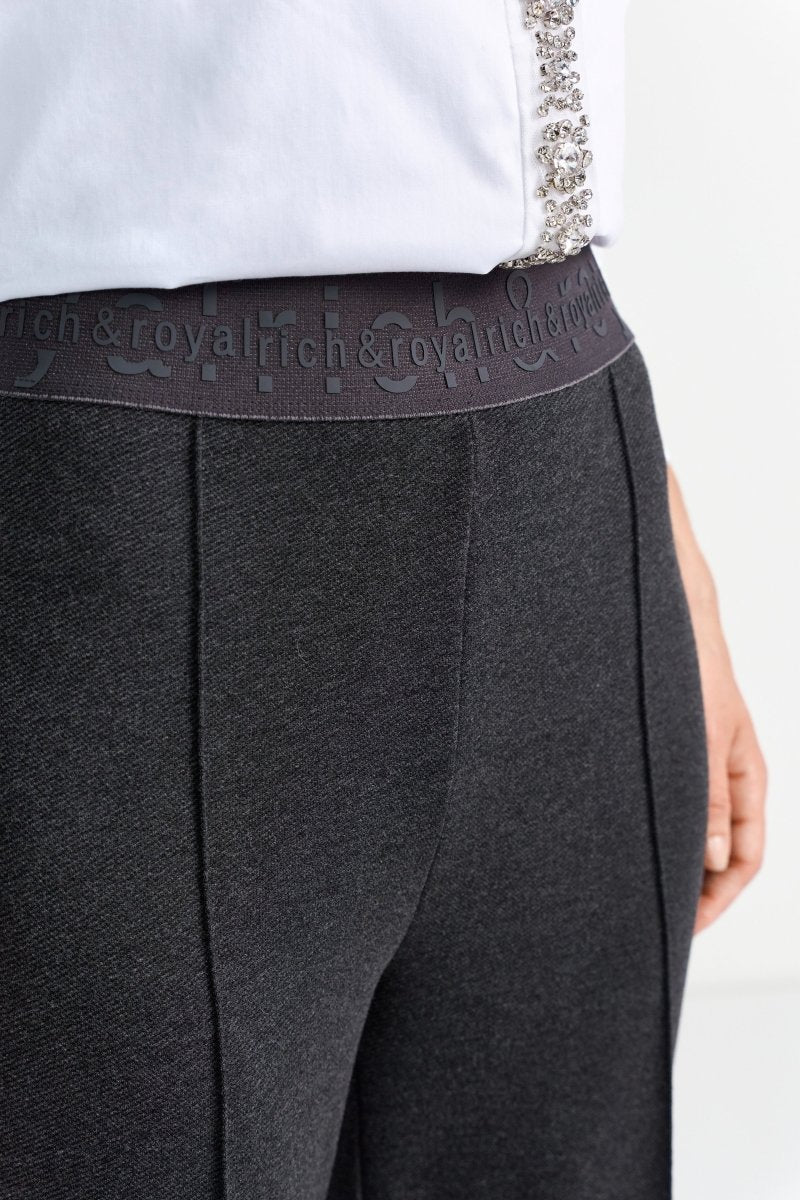 Schwarze Stoffhose mit Paspelnaht-Rich & Royal