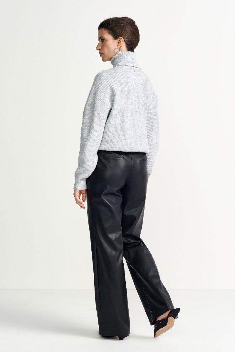 Schwarze Kunstlederhose-Rich & Royal