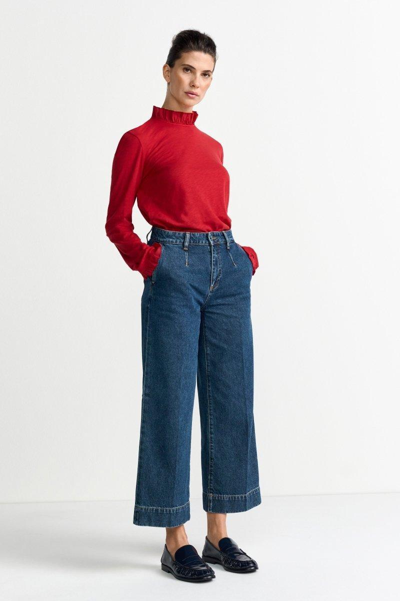 Longsleeve mit Rüschenkragen-Rich & Royal