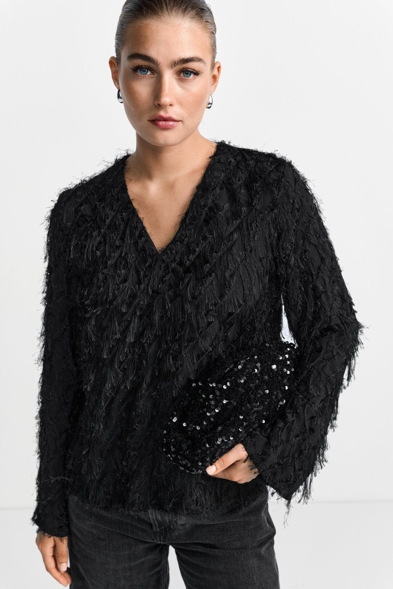 Festliche Bluse mit V-Ausschnitt-Rich & Royal