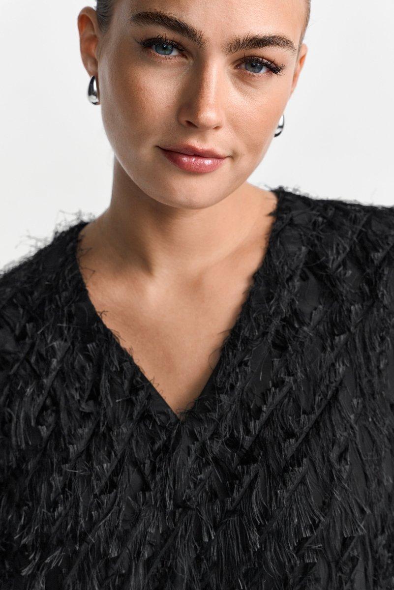 Festliche Bluse mit V-Ausschnitt-Rich & Royal