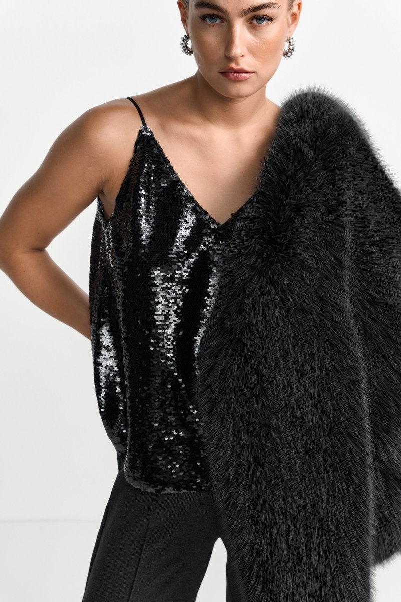 Paillettentop mit Spaghettiträgern-Rich & Royal