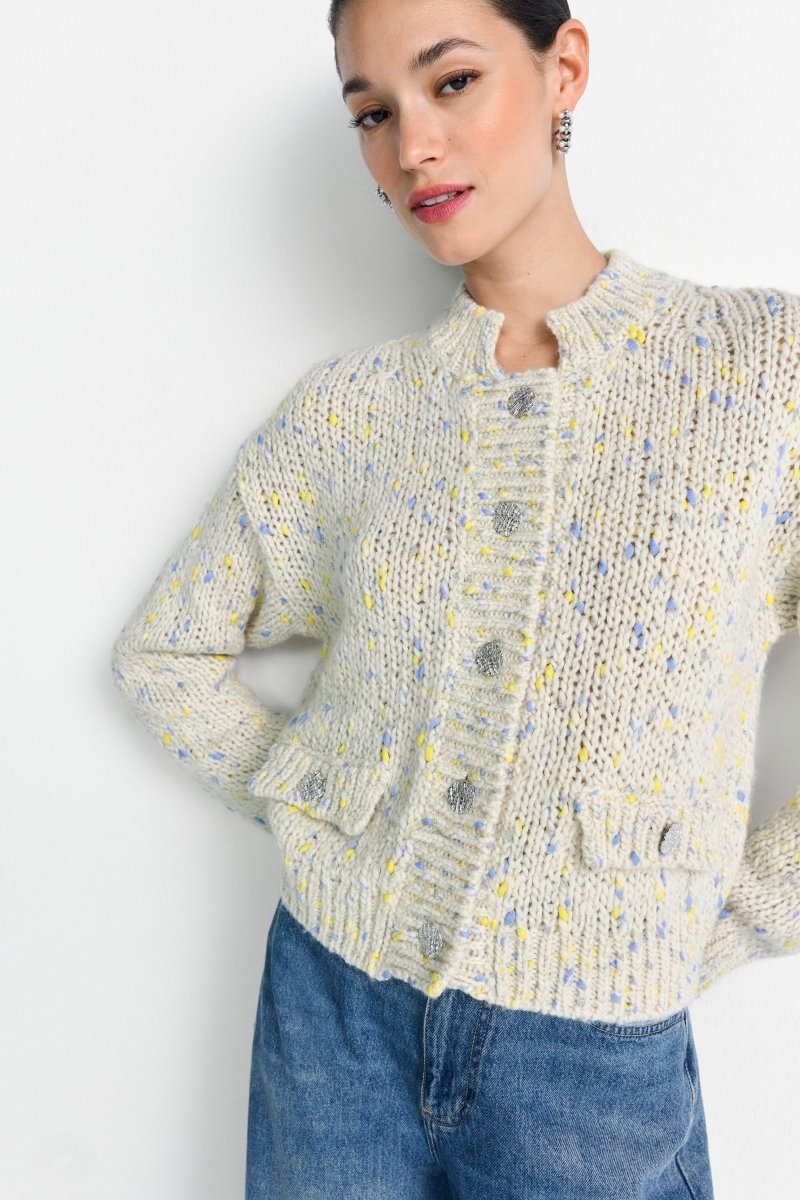 Bouclé cardigan with buttons | Rich & Royal