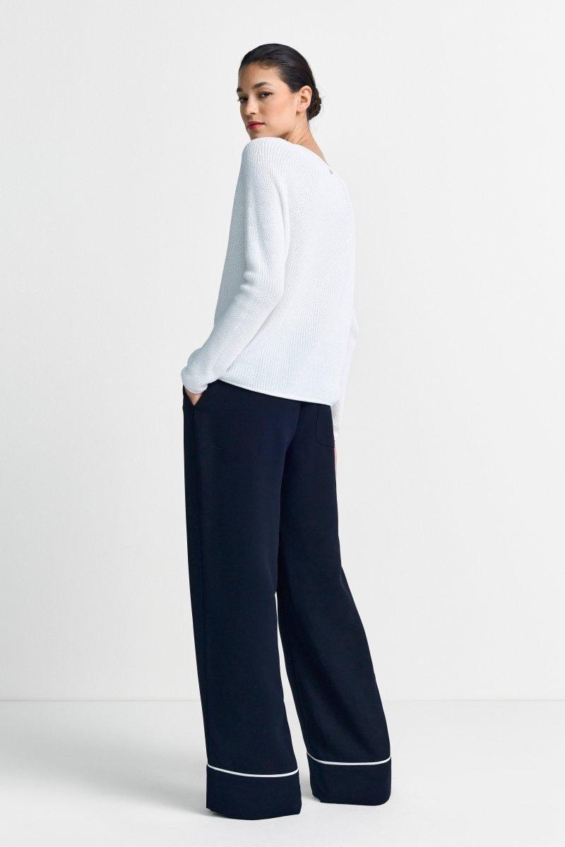 Rippstrickpullover mit Crewneck-Rich & Royal