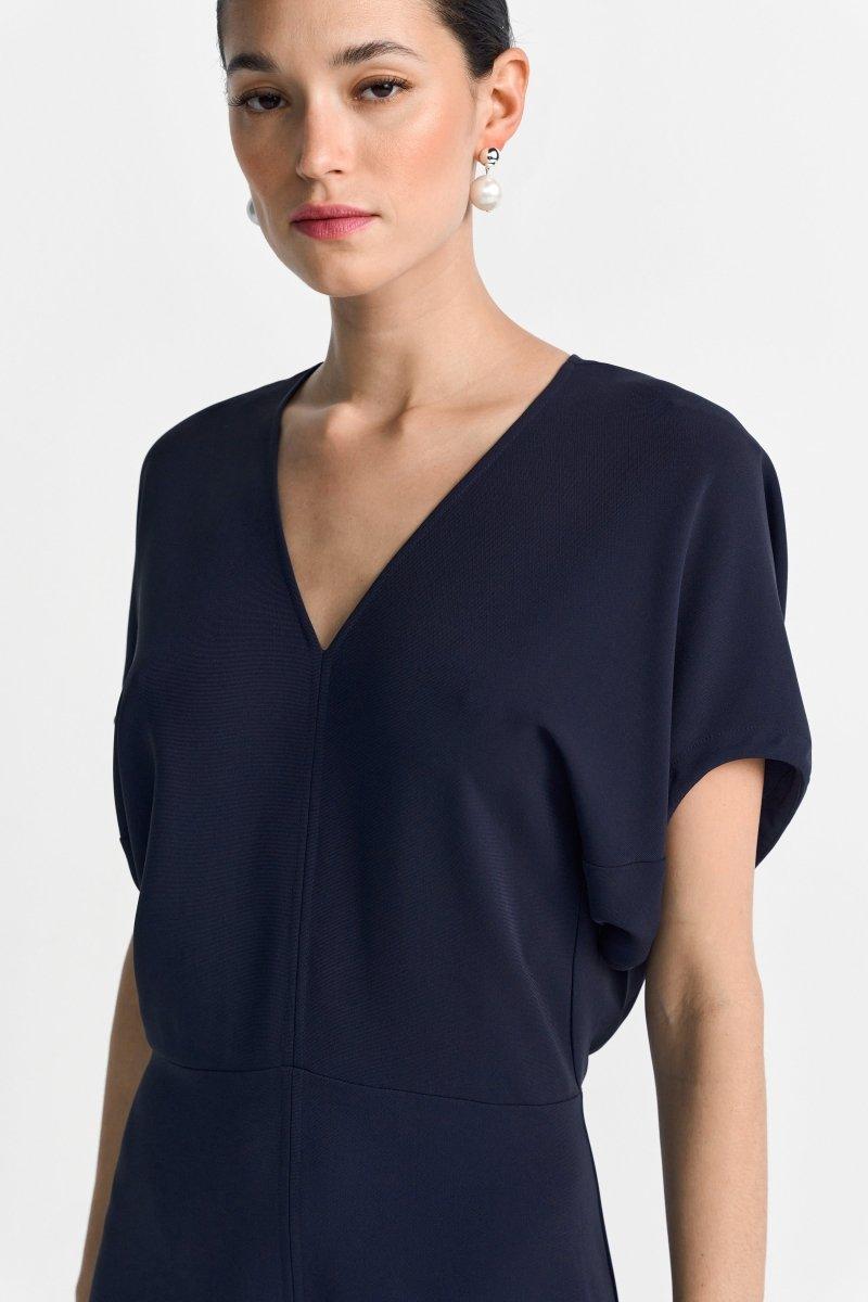 Tailliertes Midikleid mit V-Ausschnitt-Rich & Royal