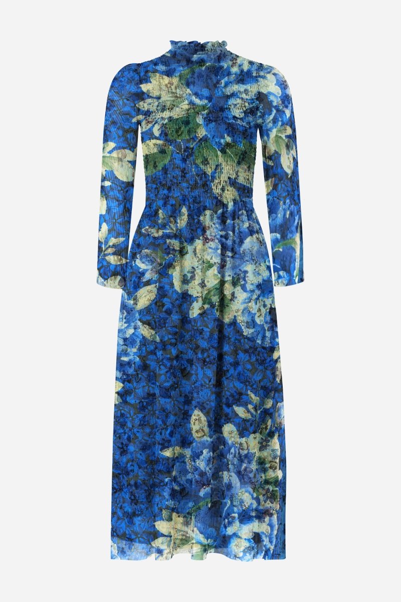 Gesmoktes Midikleid mit Rüschenkragen-Rich & Royal