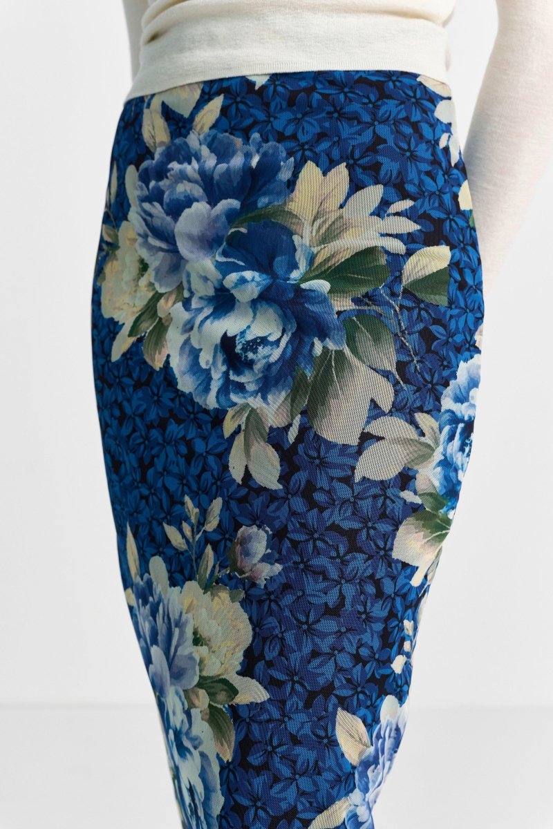 Midirock mit Flowerprint-Rich & Royal