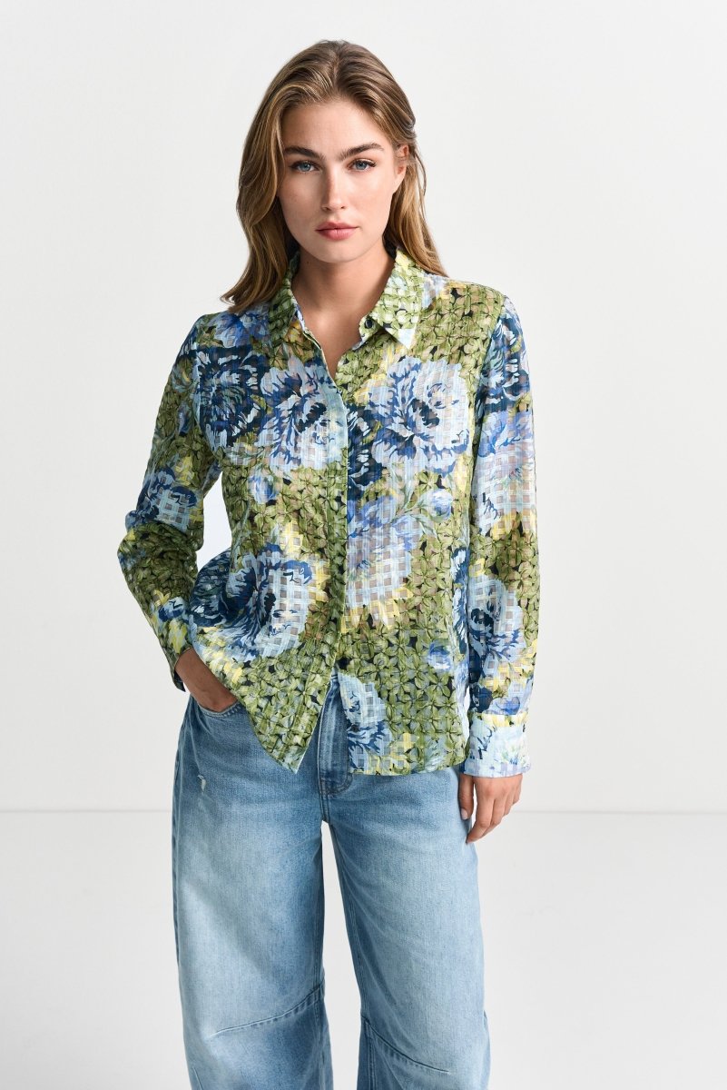 Hemdbluse mit Blumenprint-Rich & Royal