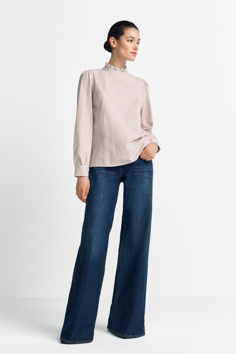 Gestreifte Bluse mit Rüschenkragen-Rich & Royal