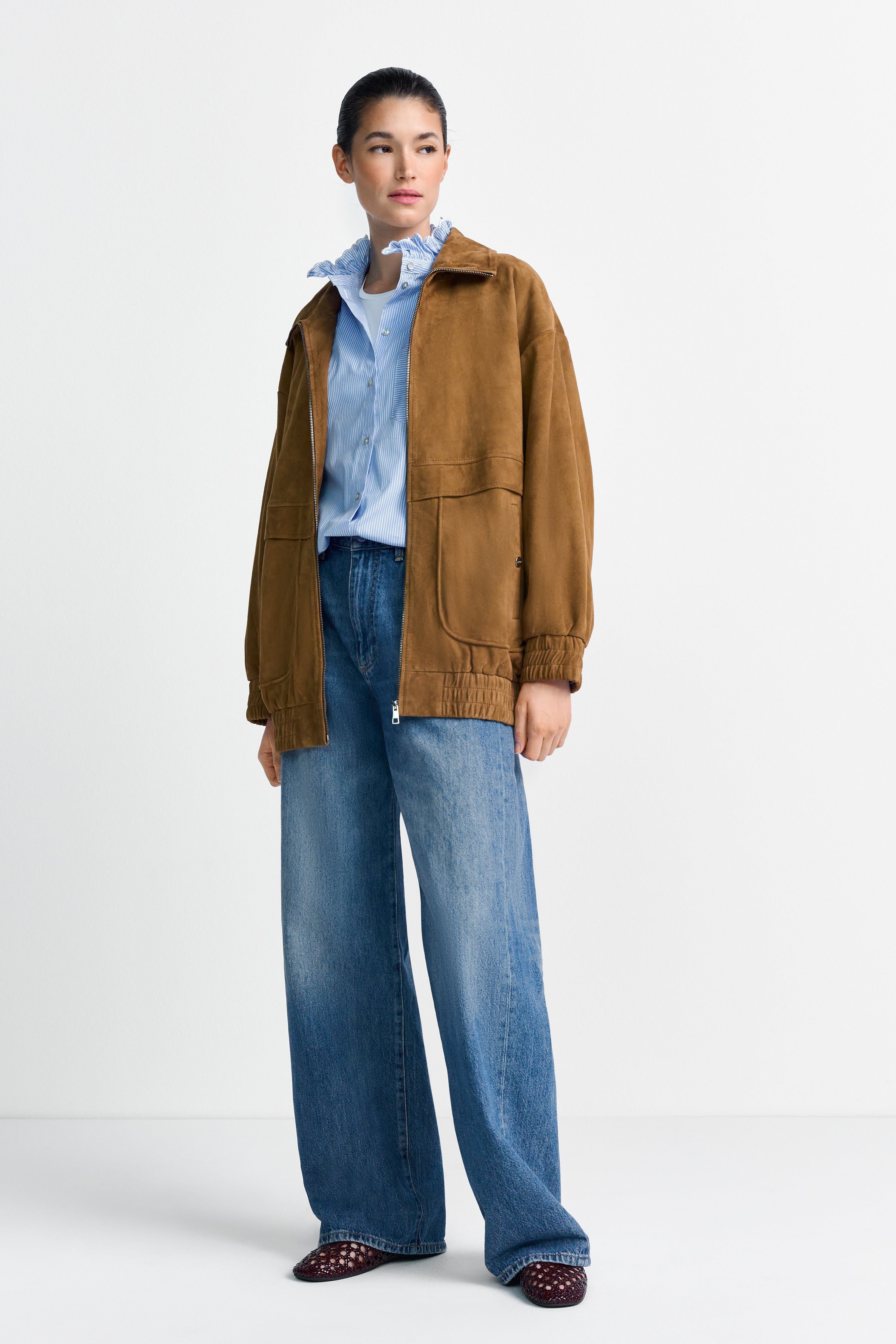 Veloursleder-Bomberjacke-Rich & Royal