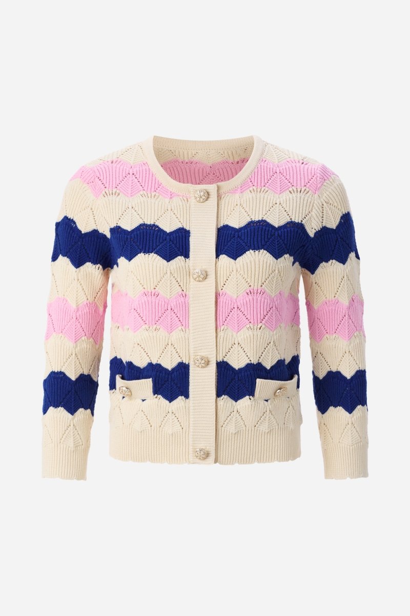 Ajour-Strickcardigan aus Baumwolle-Rich & Royal