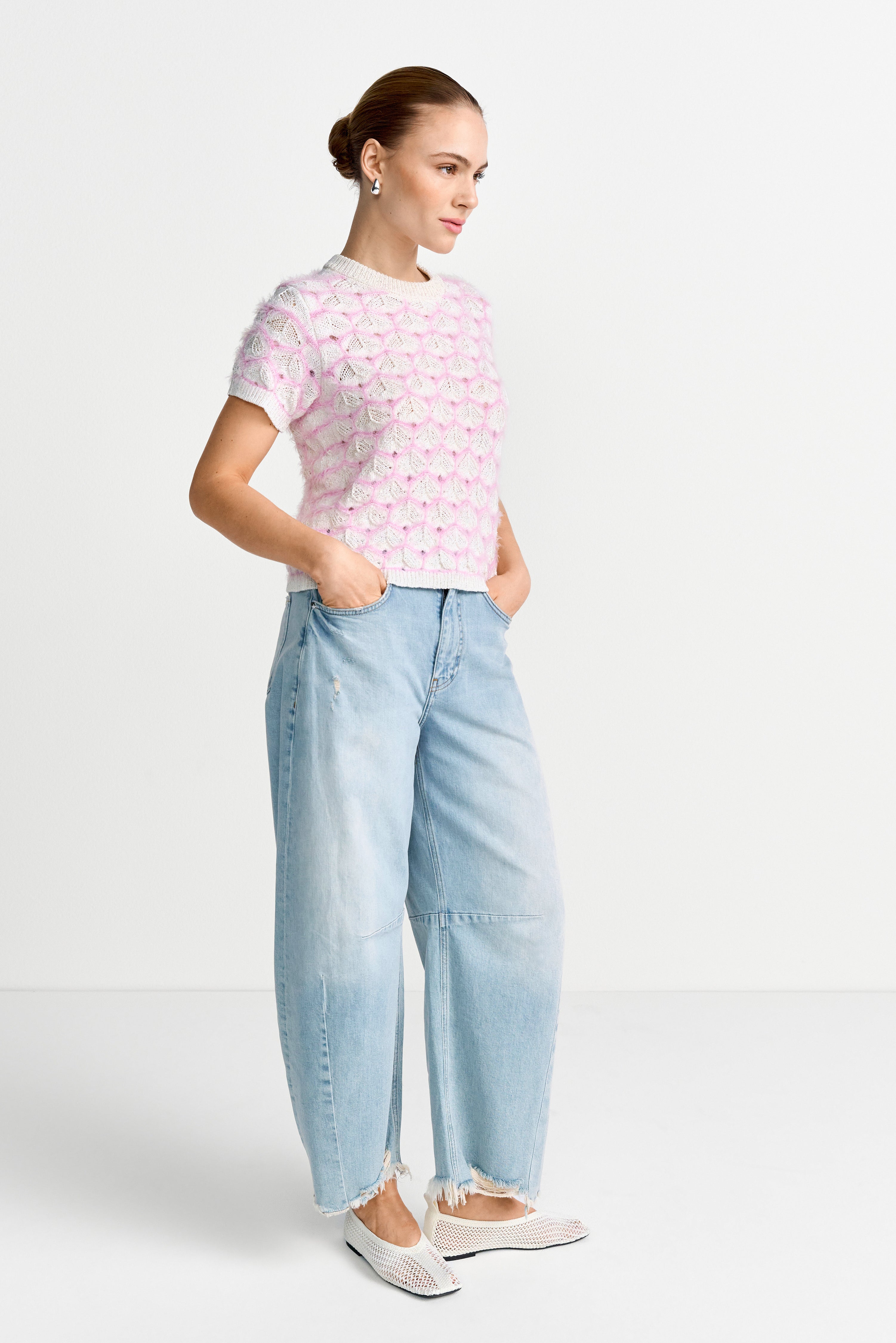 Kurzärmeliges Strickshirt-Rich & Royal