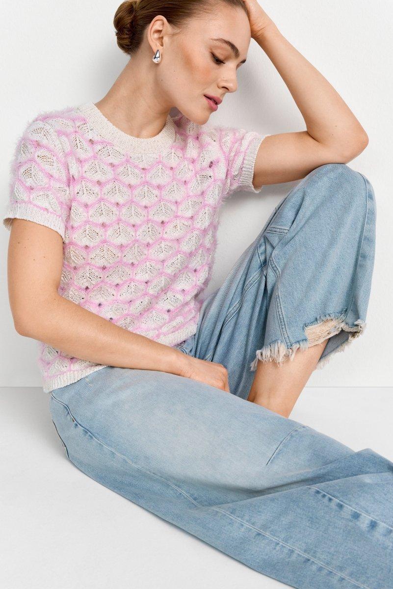 Kurzärmeliges Strickshirt-Rich & Royal