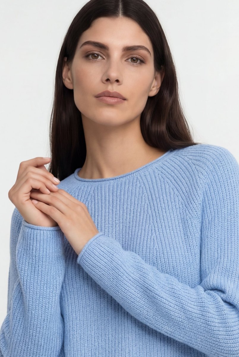 Rippstrickpullover mit Crewneck-Rich & Royal