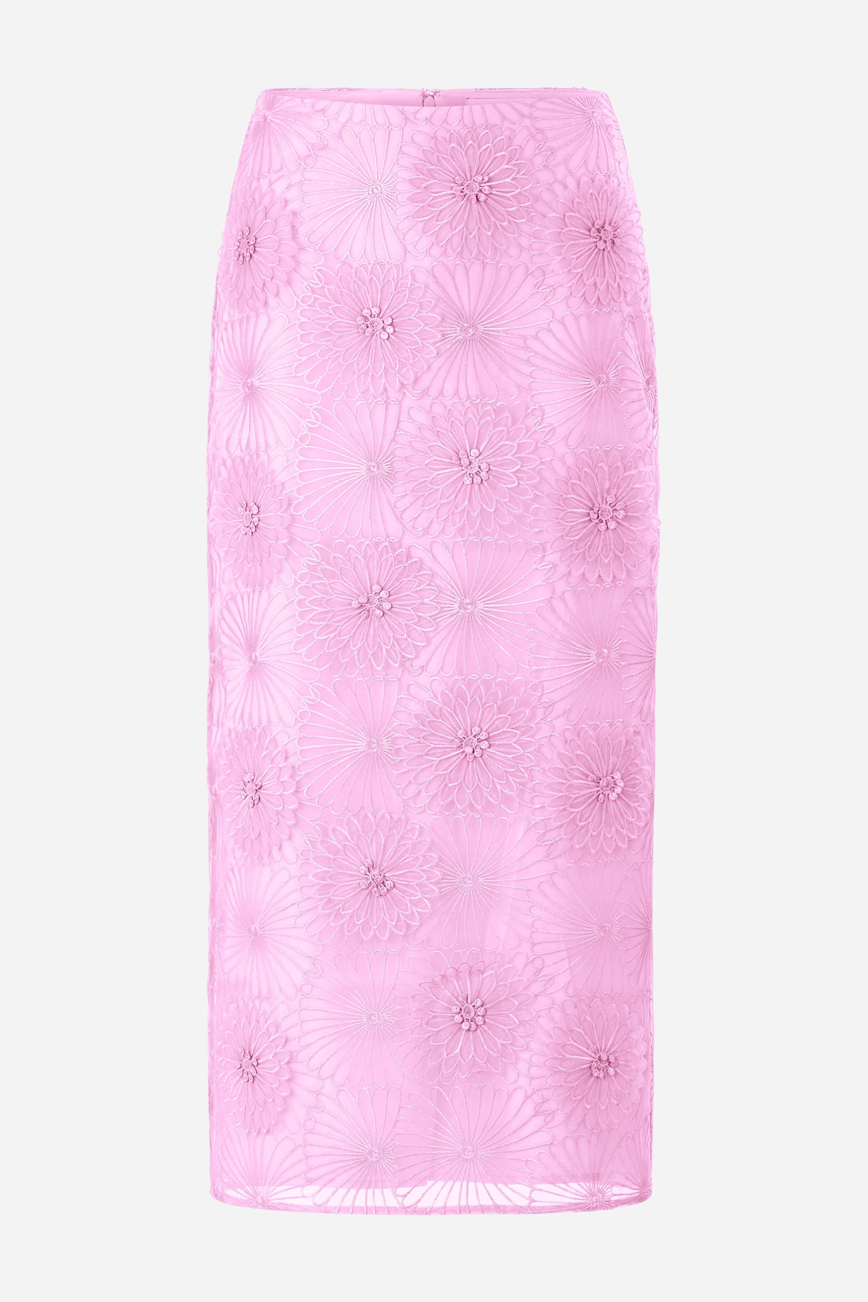 Bleistiftrock mit 3D-Blüten-Rich & Royal