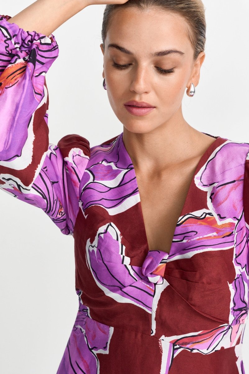 Kleid aus Leinen-Mix-Rich & Royal