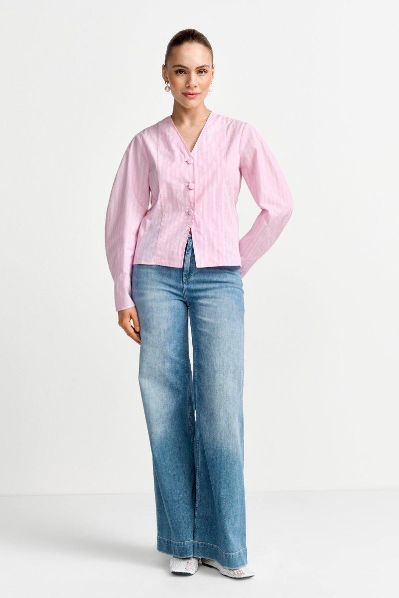 Streifenbluse mit Knöpfen-Rich & Royal