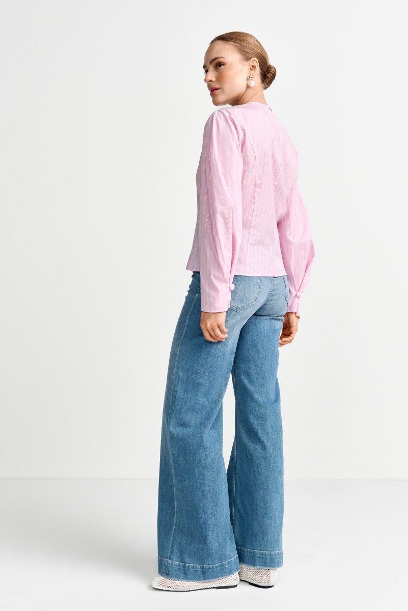 Streifenbluse mit Knöpfen-Rich & Royal