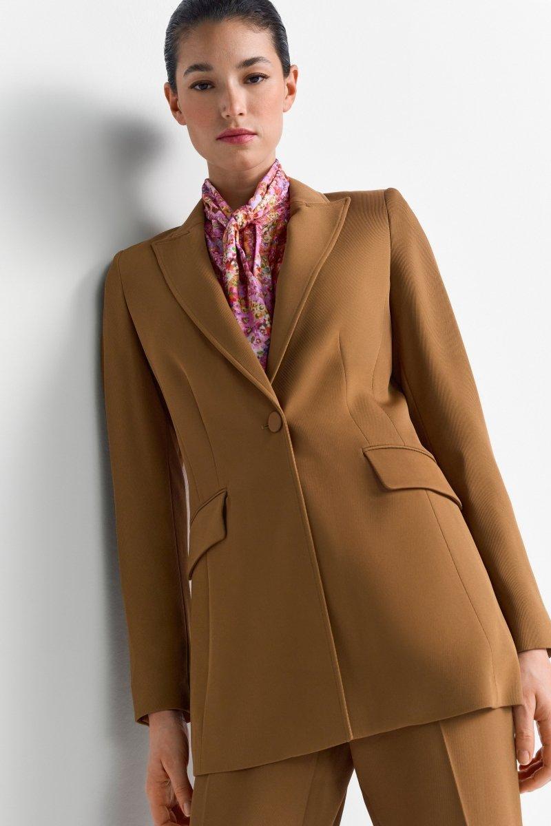 Camelfarbener Longblazer-Rich & Royal