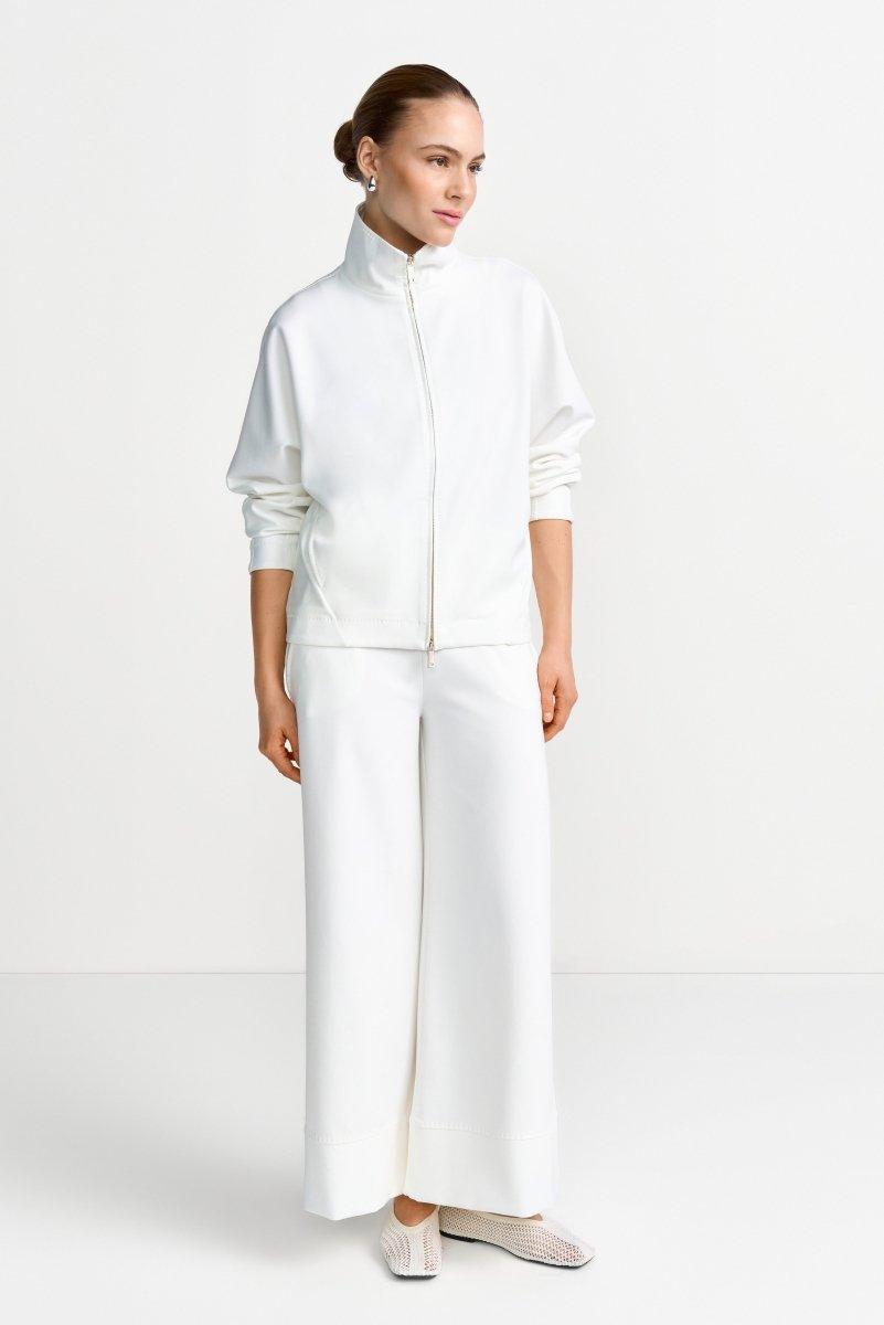 Weiße Zip-Jacke mit Stehkragen-Rich & Royal