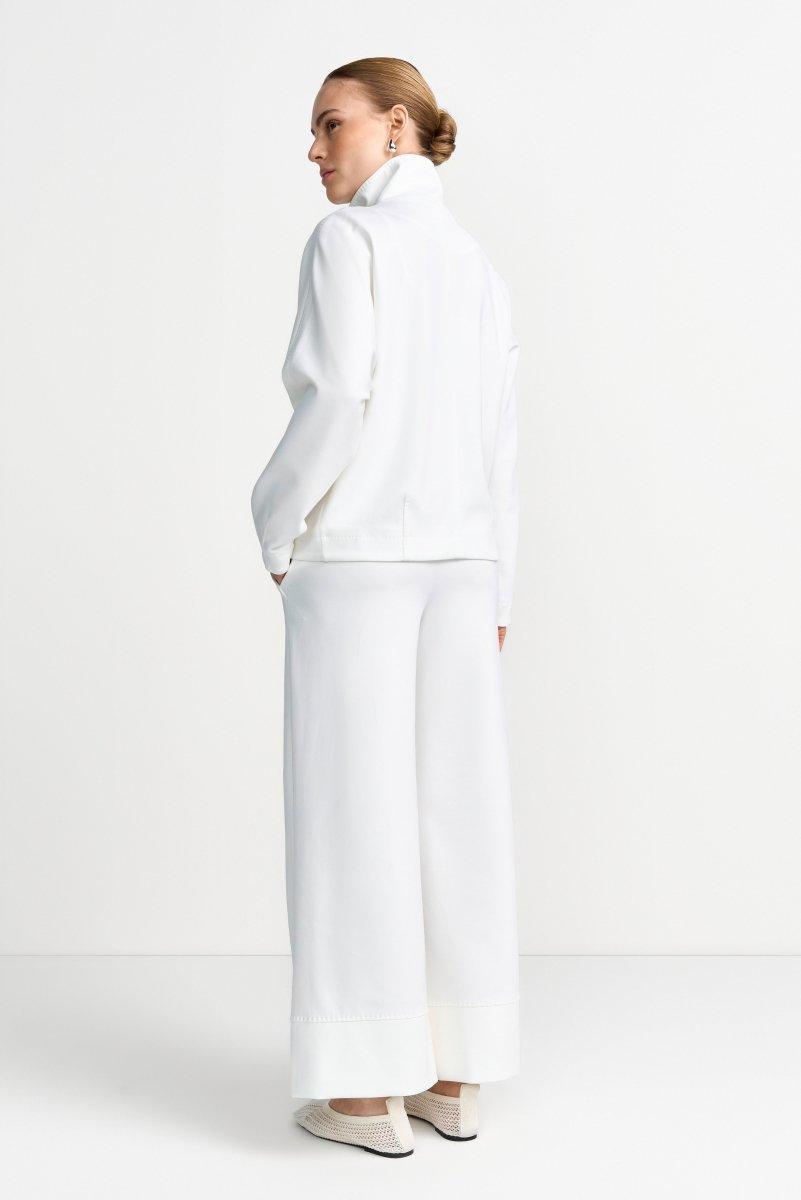 Weiße Zip-Jacke mit Stehkragen-Rich & Royal