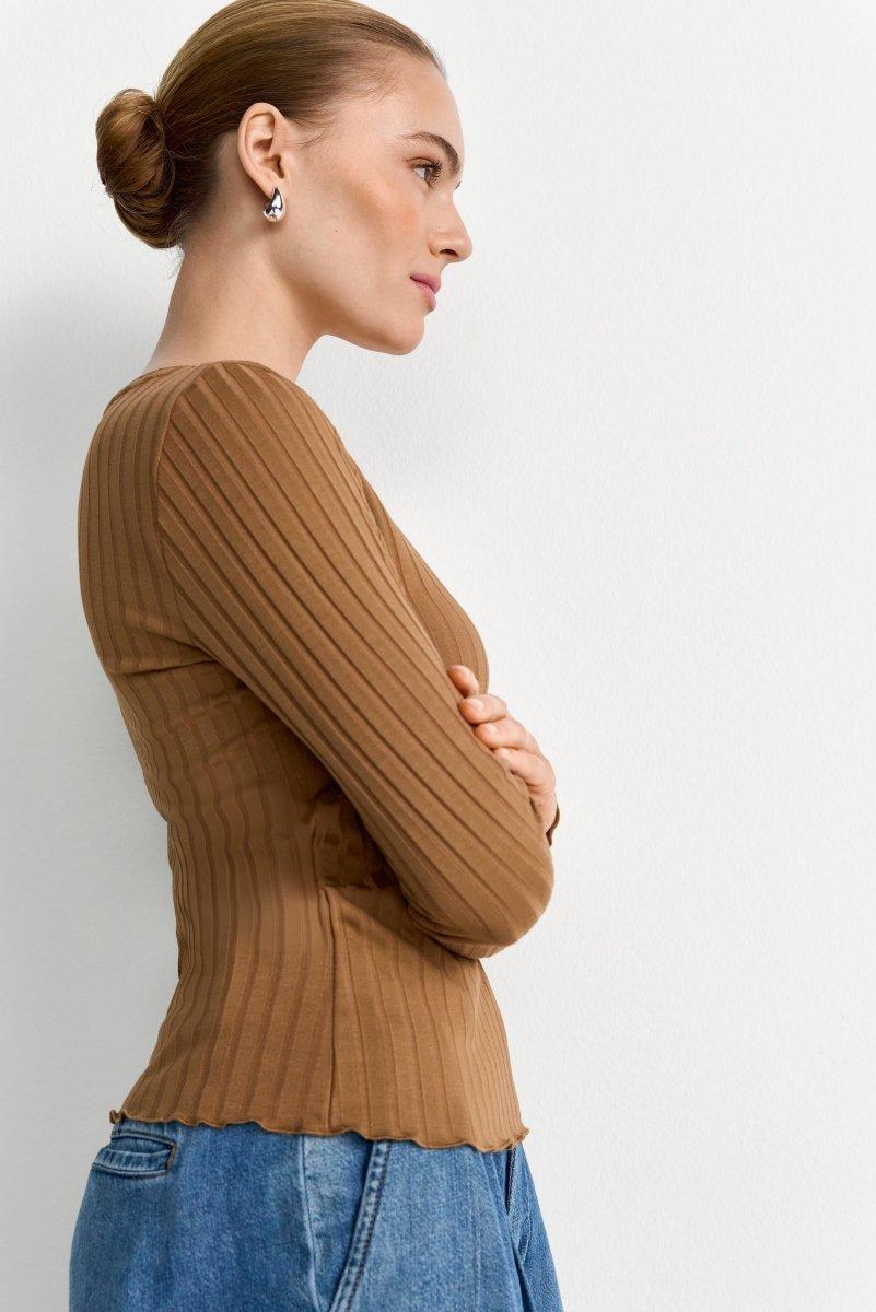 Longsleeve mit Rippstruktur-Rich & Royal