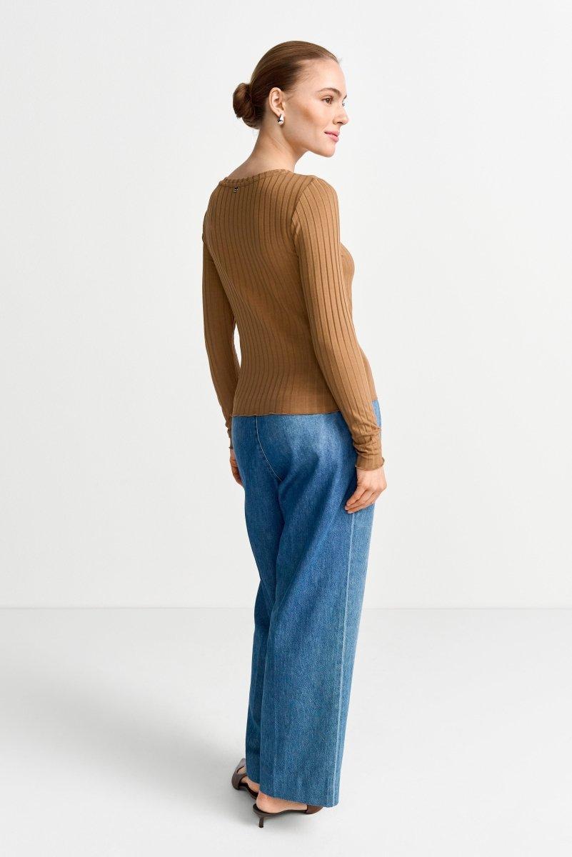 Longsleeve mit Rippstruktur-Rich & Royal