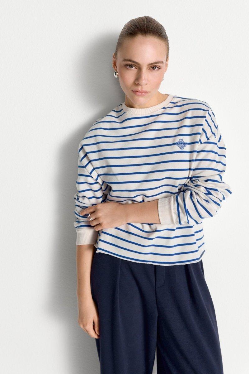 Gestreiftes Oversize-Sweatshirt-Rich & Royal