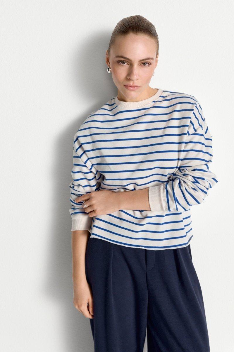 Gestreiftes Oversize-Sweatshirt-Rich & Royal