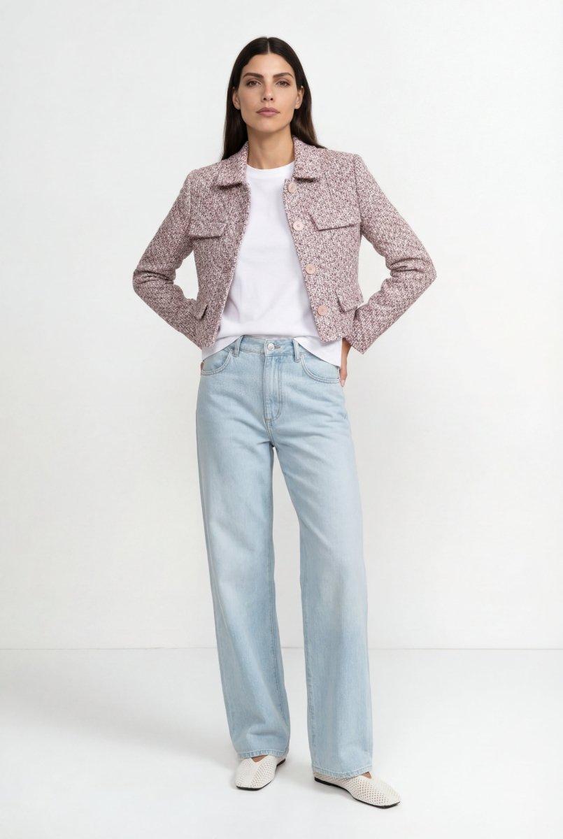 Bouclé-Jacke in cropped Länge-Rich & Royal